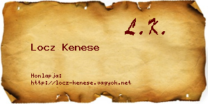 Locz Kenese névjegykártya